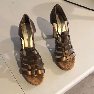 Jessica Simpson Gold Heels